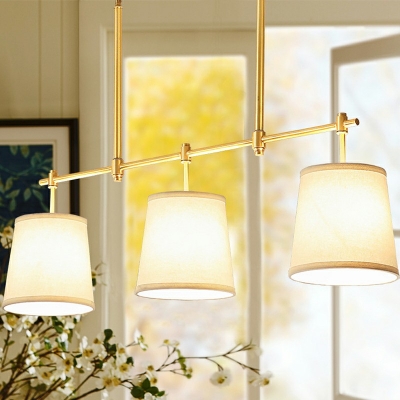 3-Light Island Light Fixtures Vintage Style Cone Shape Metal Hanging Chandelier