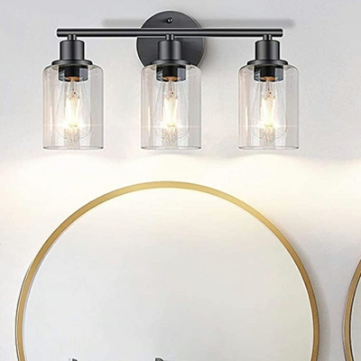 3 Lights LED Wall Sconce Postmodern Style Metal Glass Wall Lamp for Dressing Table