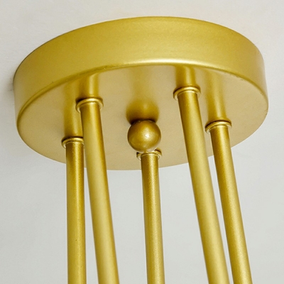 5-Light Flush Light Fixtures Antique Style Angled Tangle Shape Metal Ceiling Mount Chandelier