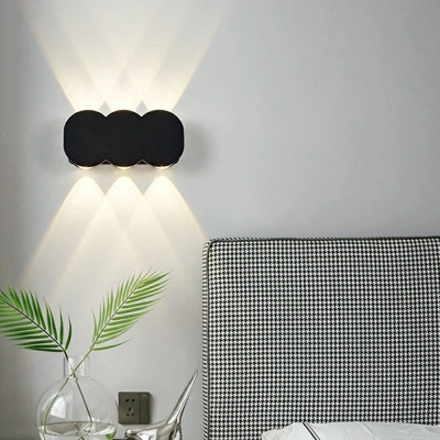 Black 3 Lights Modern LED Wall Lighting Fixtures Minimalism Outdoor Flush Mount Wall Sconce