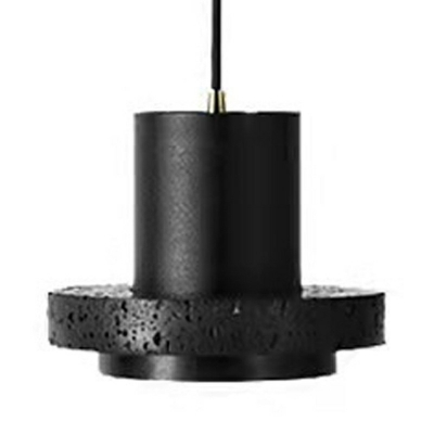 Black Cement Modern Pendant Lighting 1 Light Minimal Small Hanging Ceiling Lights for Bedroom