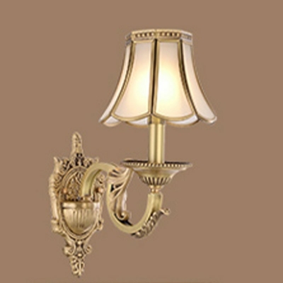 Brass Sconce Light Fixtures American Vintage 1 Light Traditional Bathroom Surface Wall Sconce