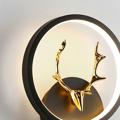 Creative Metal Led Wall Sconce Antlers Decorative Light for Corridor Bedside and Hallway