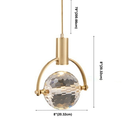 Crystal Globe Pendnats Light Fixtures 1 Light LED Elegant 1 Light Modern Hanging Ceiling Lights