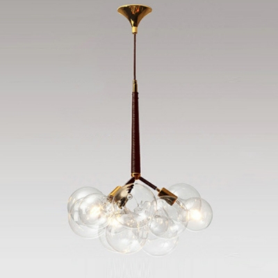 Glass Globe 3 Lights Modern Chandelier Lighting Fixtures Living Room Minimalism Hanging Chandelier