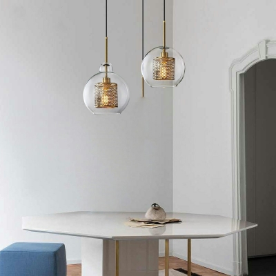 Industrial Hanging Pendant Lights Glass Material Hanging Lamp Kit for Living Room Dining Room