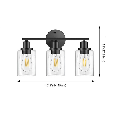 Industrial Style Vanity Wall Lights Glass Wall Mounted Vanity Lights for Bathroom