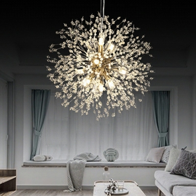 Modern Crystal Chandelier Dandelion Firework Shape Light for Restaurant and Hotel