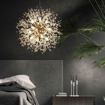 Modern Crystal Decorative Chandelier Dandelion Shape Light for Restaurant and Hotel