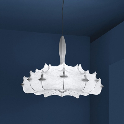 Modern Simple Down Lighting Silk Material Hanging Light Fixtures for Bedroom Living Room
