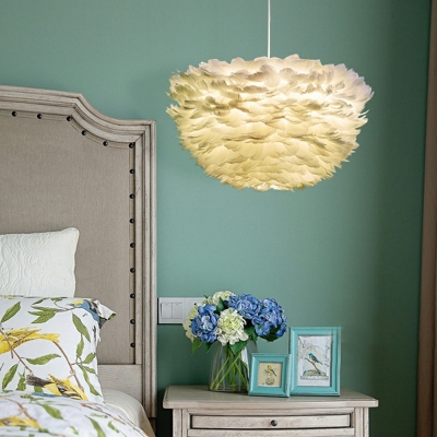 Modern Style Hanging Lights Feather Hanging Light Kit for Living Room Children's Room Bedroom