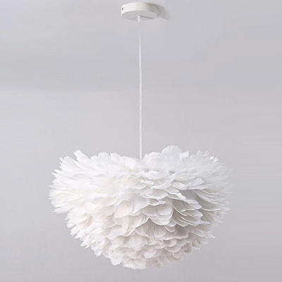 Modern Style Hanging Lights Feather Material Hanging Light Kit for Bedroom