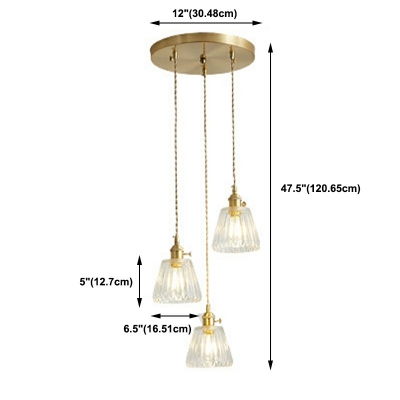 Modern Style LED Pendant Light 3 Lights Nordic Style Metal Glass Hanging Light for Dinning Room