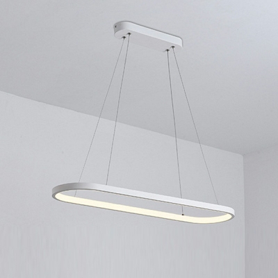 Single Ring Shade Hanging Ceiling Light Contemporary Metal Pendant Lighting