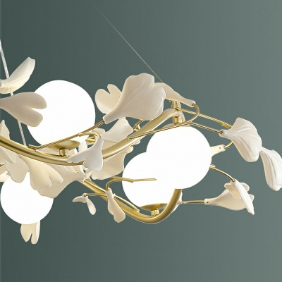 6-Light Chandelier Lighting Fixtures Modern Style Branch Shape Metal Suspension Pendant Light