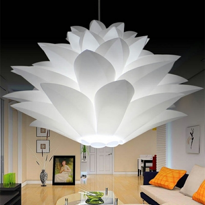 6-Tier 1 Light Modern Pendants Light Fixtures White Living Room Hanging Ceiling Light