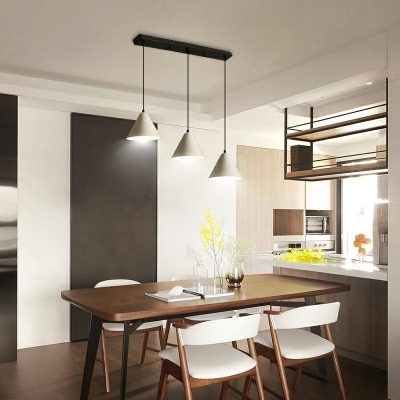 Contemporary Pendant Lights Macaron 3 Light Nordic Style Cone Ceiling Pendant Lamp for Dinning Room