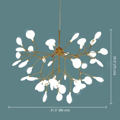 Gold Firefly Chandelier Pendant Light Glass and Metal Modern Creative Ceiling Chandelier for Living Room