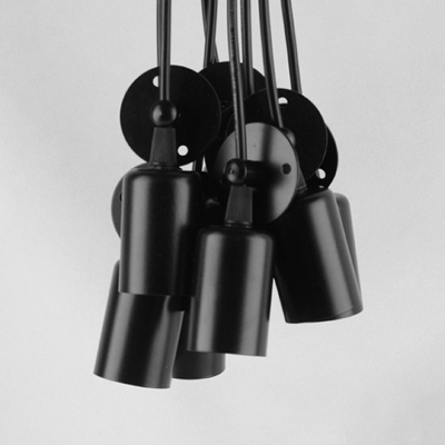 Industrial-Style Swag Pendant Light Wire Jungle Cluster Pendant Light in Black