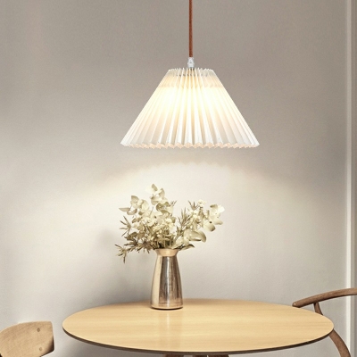 1-Light Hanging Pendant Light Modern Style Cone Shape Wood Ceiling Lights