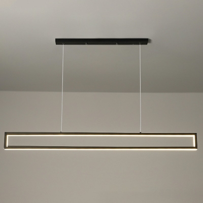 1 Light Rectangle Shade Hanging Light Modern Style Acrylic Pendant Light for Living Room