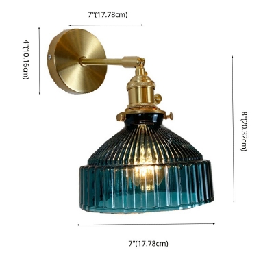 1-Light Wall Mounted Lamp Traditional Style Conical Shape Glass Sconce Lights