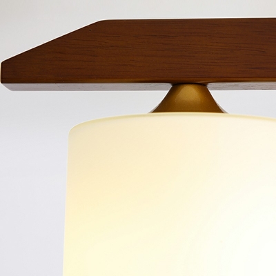 8 Lights Cylinder Shade Hanging Light Modern Style Glass Pendant Light for Living Room