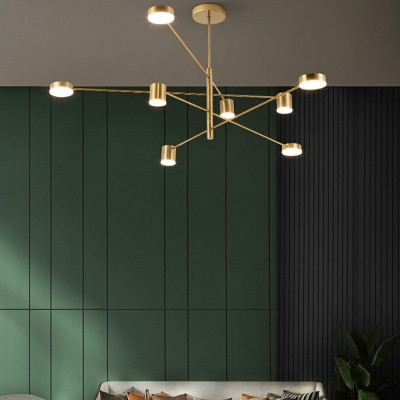 8 Lights Dispersed Shade Hanging Light Modern Style Metal Pendant Light for Living Room