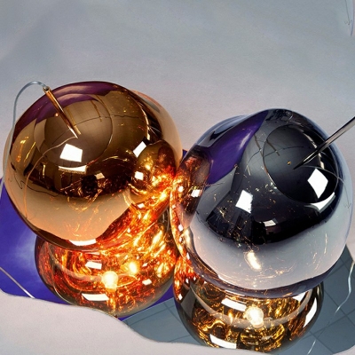 Contemporary Mirrored Glass Pendant Light Kit Irregularly Ball Hanging Ceiling Light