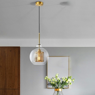 Industrial Hanging Pendant Lights Glass Material Hanging Lamp Kit for Living Room Dining Room