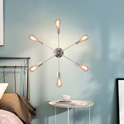Industrial Style LED Flushmount Light 6 Lights Nordic Style Metal Gold Celling Light for Bedroom