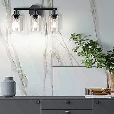 Industrial Style Vanity Wall Lights Glass Wall Mounted Vanity Lights for Bathroom