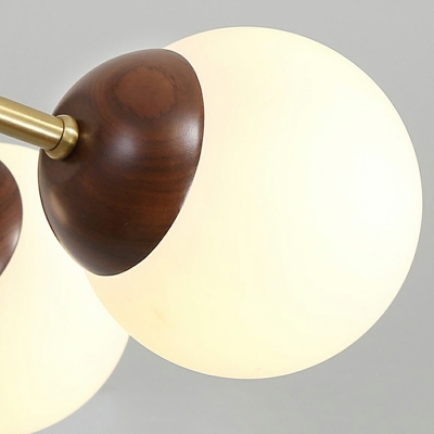 Modern Chandelier 12 Light Wood Material Hanging Lamps for Living Room Bedroom