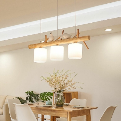 Modern Island Chandelier Lights Glass and Wood Basic Dinning Room Pendant Lighting Fixtures