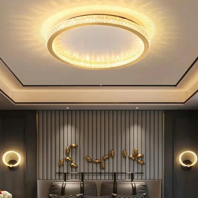 Modern Style LED Flushmount Light Nordic Style Metal Crystal Celling Light for Living Room