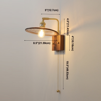 Nordic Style LED Wall Sconce Modern and Simple Glass Wood Wall Light for Bedside