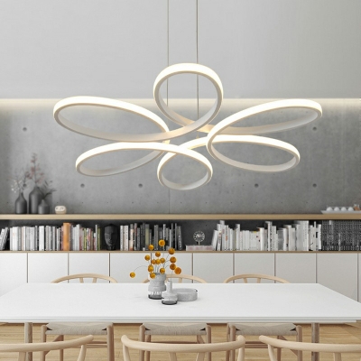 White LED Chandelier Lighting Fixtures Criss-Cross Modern Living Room Chandelier Pendant Light