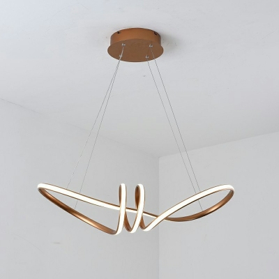 1-Light Hanging Chandelier Minimalism Style Ring Shape Metal Pendant Lights