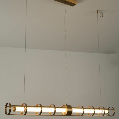 1-Light Island Pendant Lights Modern Style Liner Shape Metal Hanging Light Fixtures