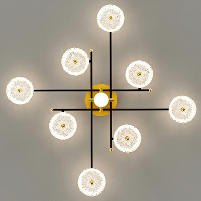 8 Lights Contemporary Sputnik Flush Mount Ceiling Light Metal Semi Flush Mount Chandelier