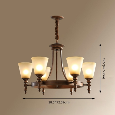 American Style Chandelier 6 Head Ceiling Chandelier for Bedroom Cafe Living Room
