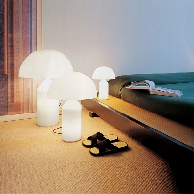 Contemporary Table Lamp Mushroom Shape Glass Material Night Table Lamps for Bedroom