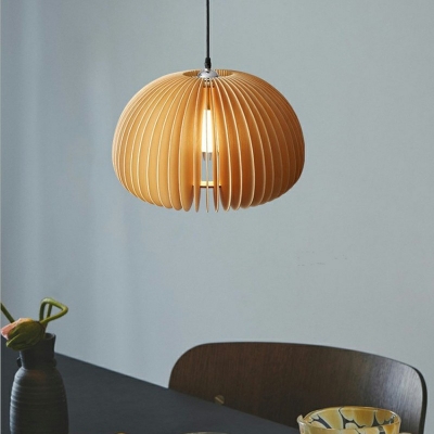 Modern Hanging Lamp Kit Wood Material 1 Light Hanging Light Fixtures for Living Room Bedroom