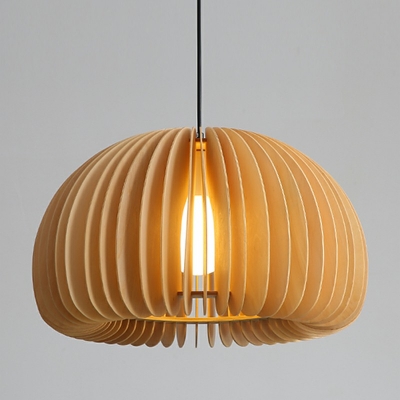 Modern Simple Suspension Pendant Wood Hanging Light Fixtures for Living Room