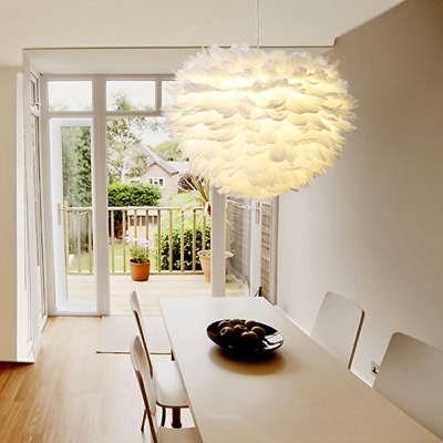 Modern Style Hanging Lights Feather Hanging Light Kit for Living Room Children's Room Bedroom