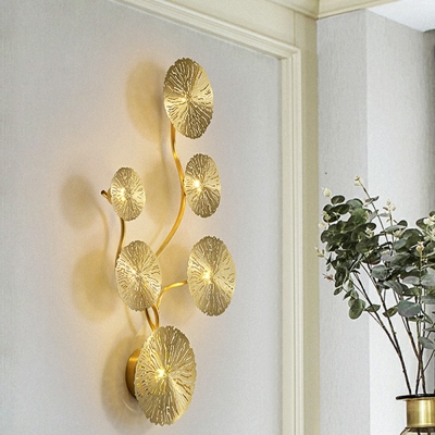 Simple Metal Decorative Wall Sconce Light 5 Lights for Corridor Bedside and Hallway