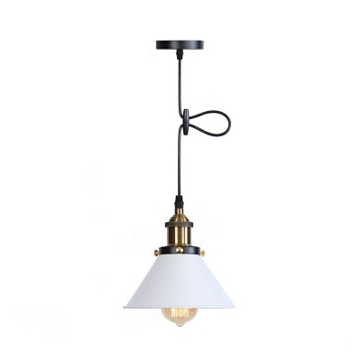 1-Light Hanging Pendant Light Vintage Style Cone Shape Metal Light Fixtures
