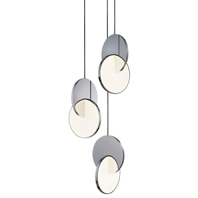 1 Light Round Shade Hanging Light Modern Style Acrylic Pendant Light for Dining Room