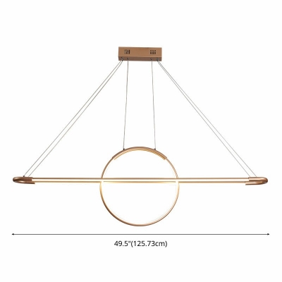 2-Light Island Lighting Fixtures Modern Style Geometric Shape Metal Hanging Chandelier