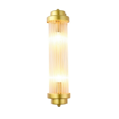 2-Light Vanity Sconce Lights Modern Style Cylinder Shape Crystal Wall Mounted Lighting